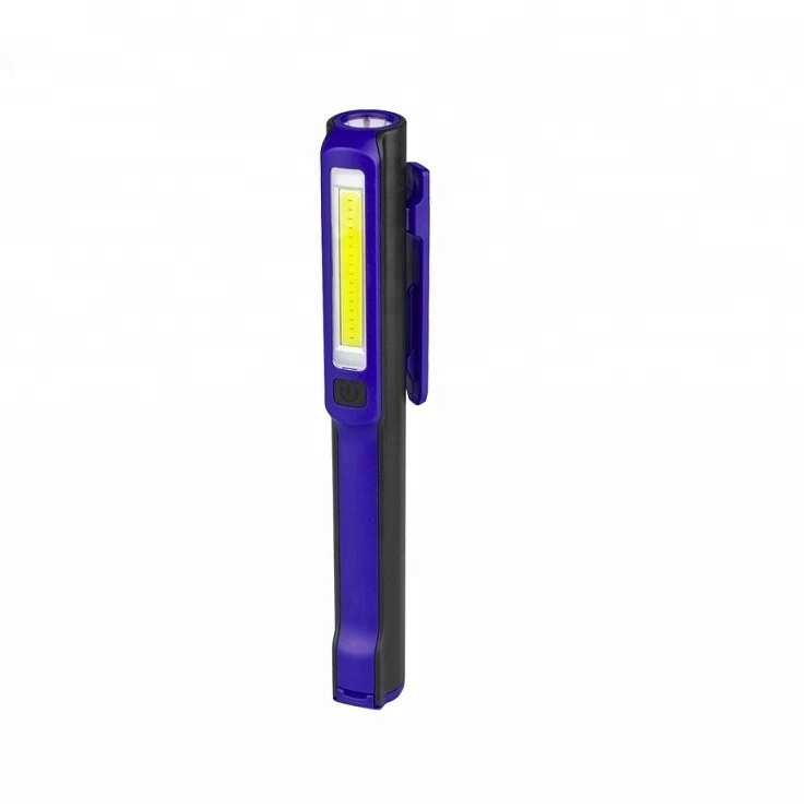 Pocket Portable Pen Light 1W Head Torch 3W COB LED Work Penlights With Magetic Clip