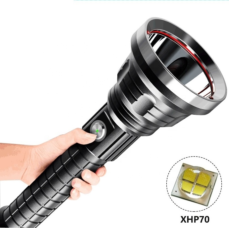 Super Bright 5000 Lumen XHP70 Torch Outdoor Water Resistant 5modes Professional Rechargeable Torch Light High Power Flashlight