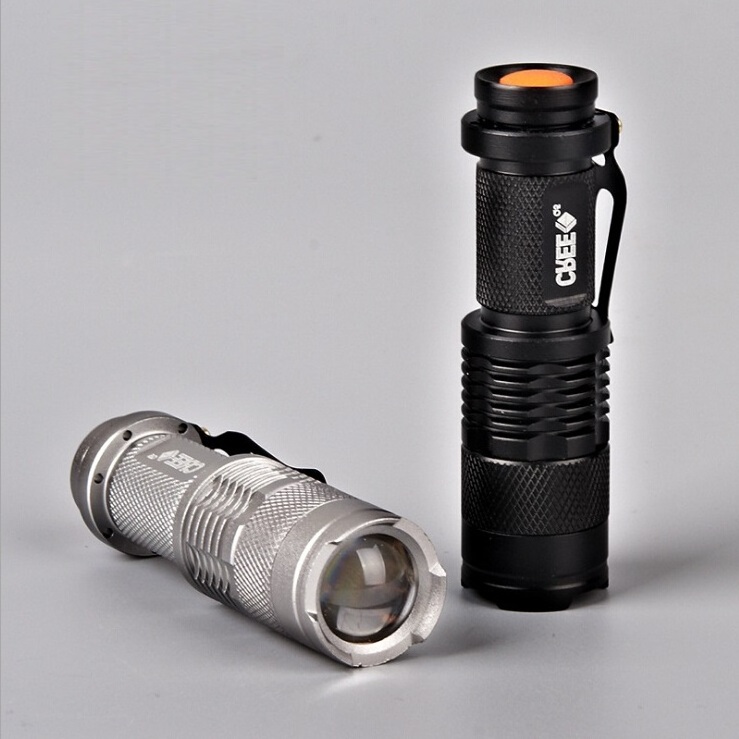 Aluminum handy tactical EDC mini zoom XPE 3W promotion led flashlight with pocket clip