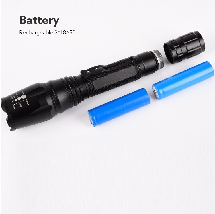 Outdoor Hunting Zoomable XML T6 Dimmable Torch Multi-purpose Rechargeable  2*18650 Led Flashlight