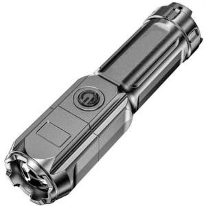 New Zoomable  Flashlight Strong Light Rechargeable Household Outdoor Portable Durable Long-range Ultra-bright Led ABS Flashlight