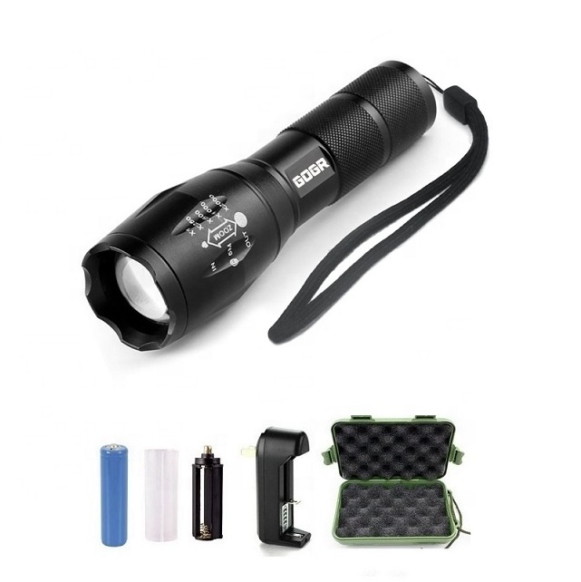 High Lumens LED 18650 Battery Charger Waterproof Portable Adjustable Aluminum Flashlight For Emergency Camping Hiking