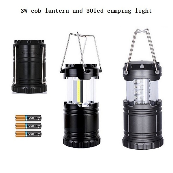 Hot Sale Cheap Price Emergency Mini 3*AA Battery Powered Hanging Handheld 30 led Cob Camping led Lantern