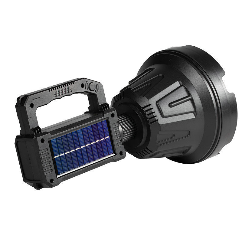 W5110 Multi-Function Handheld Solar LED Searchlight Most Powerful XHP50 Flashlight Type-C Rechargeable Portable LED Spotlight