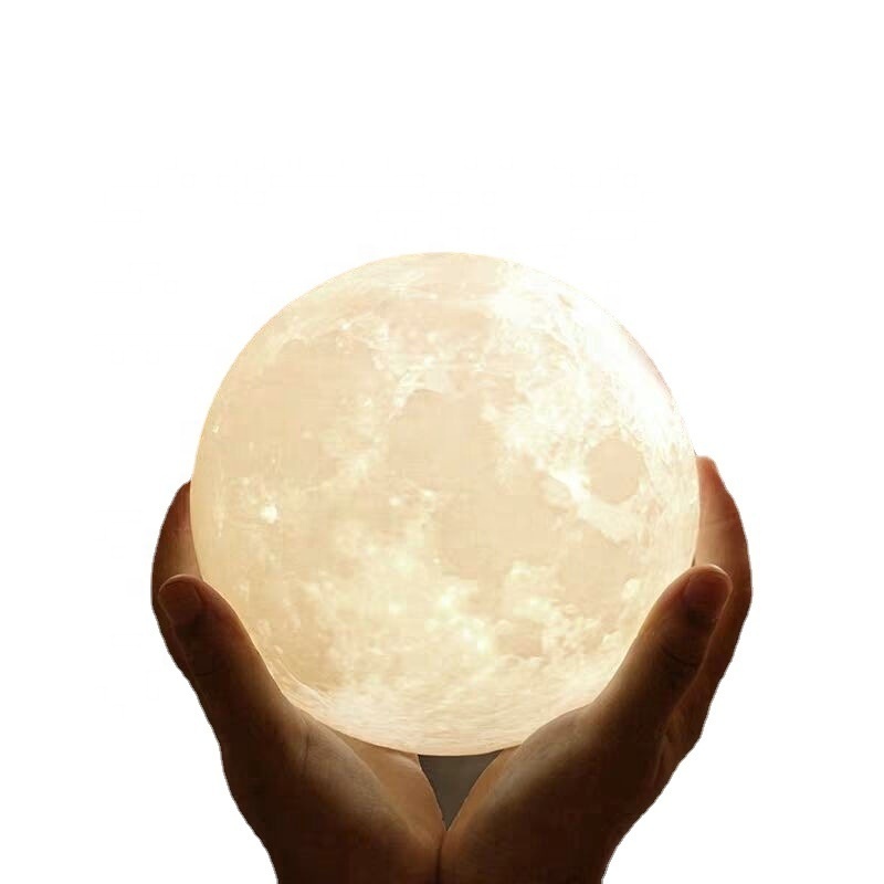 3D Moon Lamp 16 Colors Touch Night Light with Remote Cweddingand USB Rechargeable LED Night Light for Home Decoration Ce White