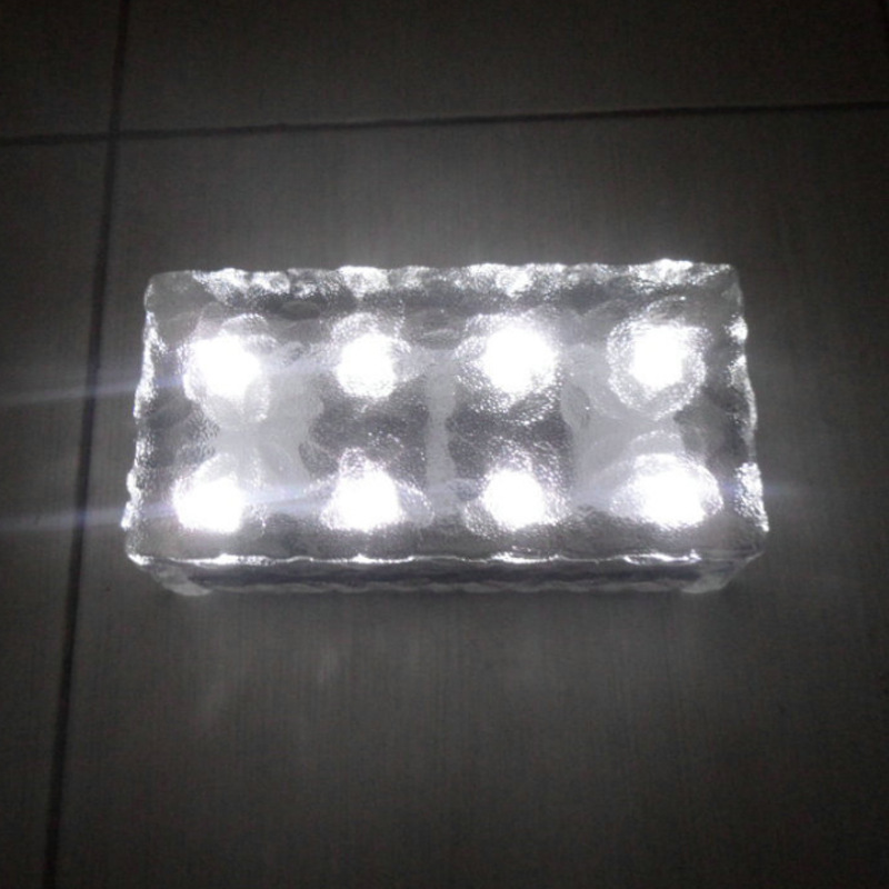 Outdoor Solar Garden lights Hot Sale Waterproof IP65 Decorative Paving Brick LED Light Crystal Ice Glass LED Bricks Light