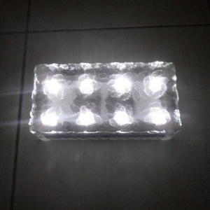 Outdoor Solar Garden lights Hot Sale Waterproof IP65 Decorative Paving Brick LED Light Crystal Ice Glass LED Bricks Light