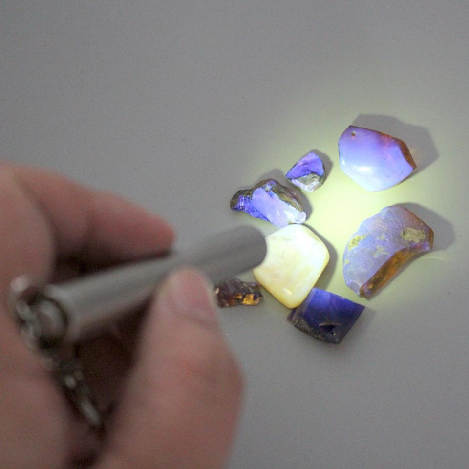 365nm AAA Battery Operated Stainless Steel Mini UV Keychain Lights ZWB2 Filter Ultraviolet Flashlight