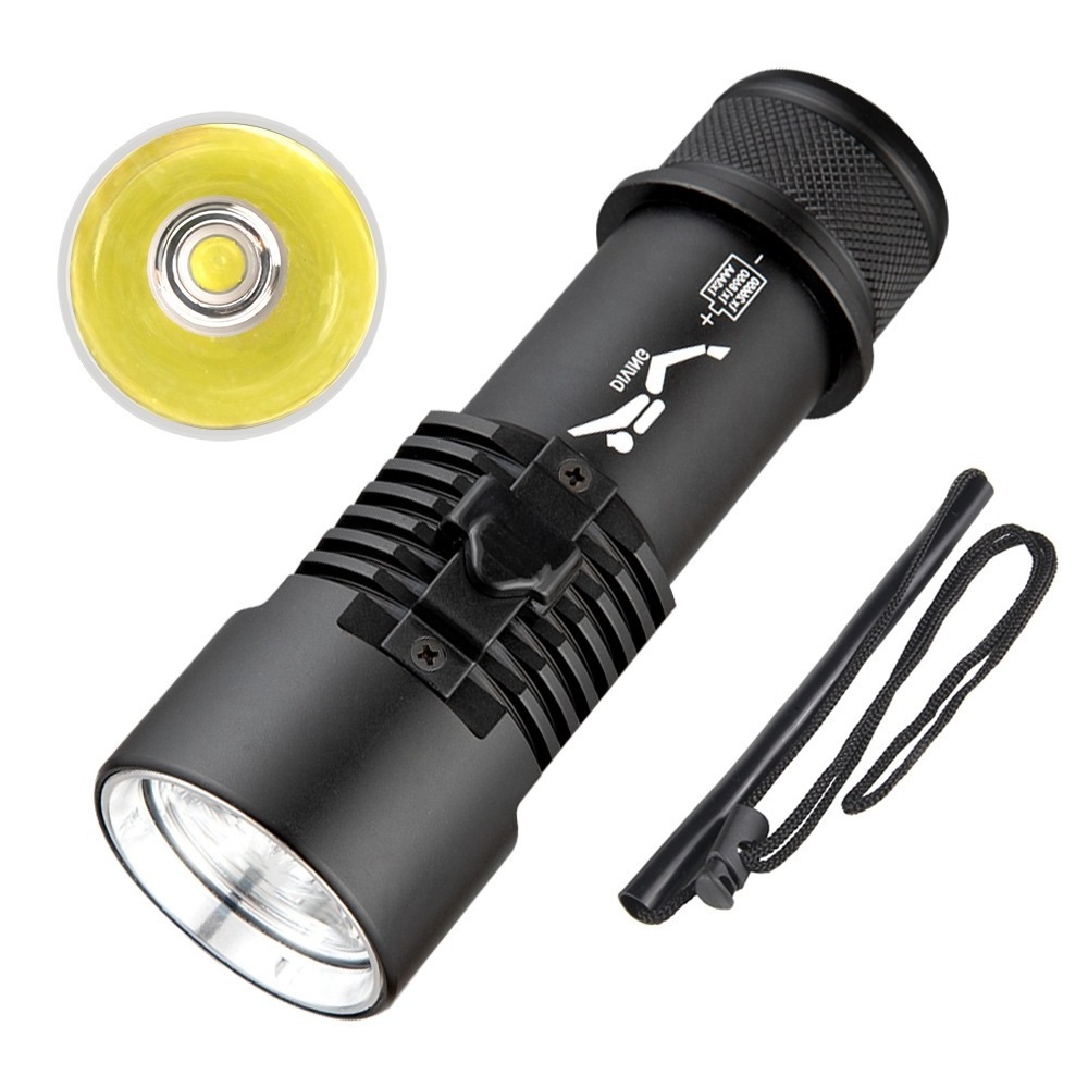 New XHP70 Diving Flashlight 3Modes White Light  Diving Touch 2500LM Brightness Aluminum Alloy Flashlight