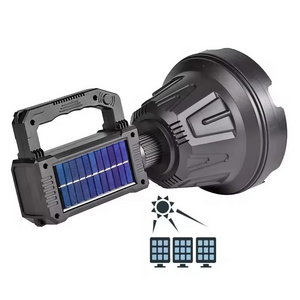 W5110 Multi-Function Handheld Solar LED Searchlight Most Powerful XHP50 Flashlight Type-C Rechargeable Portable LED Spotlight