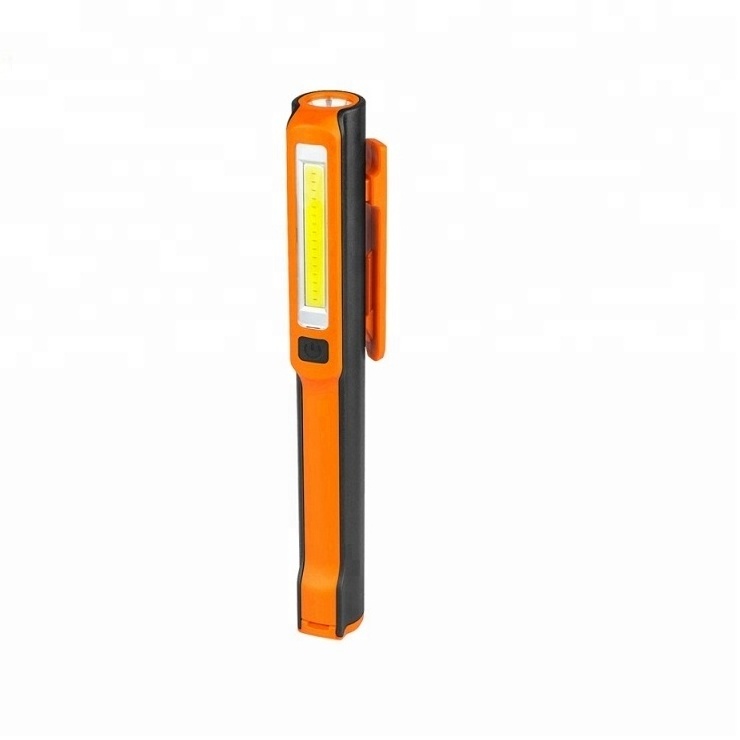 Pocket Portable Pen Light 1W Head Torch 3W COB LED Work Penlights With Magetic Clip