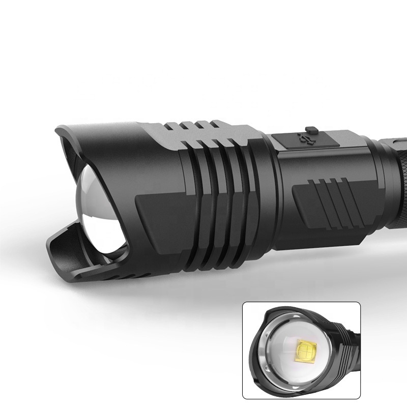 XHP90.2 1000m Long Range Led Flashlight Professional Strong Light Torch Tactical Self-defense Flashlight With Safety Hammer