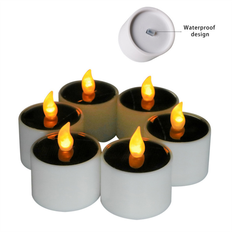 New Product Outdoor Camping Led Solar Candle Light Energy Saving Solar Electronic Candle Light Ramadan Eid Easter Night Lighting