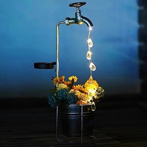 Solar Powered Faucet Decorative Garden Light Outdoor Waterproof Courtyard Light Decorative Drip Lamp