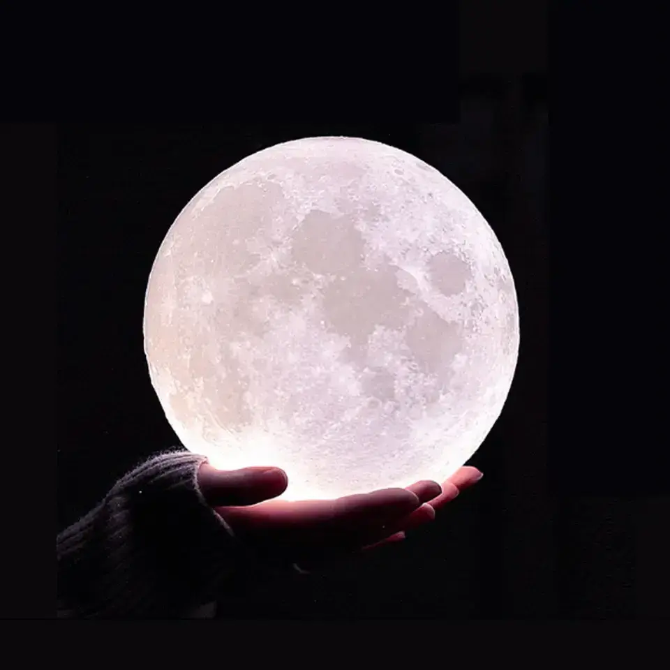 3D Moon Lamp 16 Colors Touch Night Light with Remote Cweddingand USB Rechargeable LED Night Light for Home Decoration Ce White