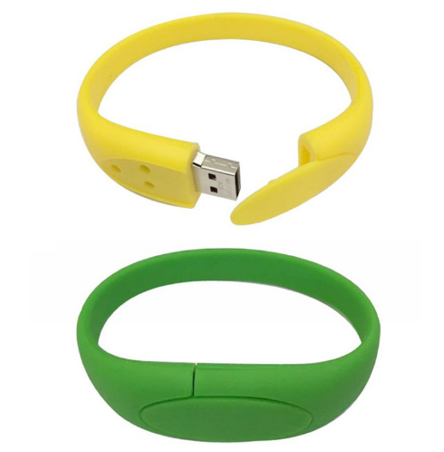 Classical PVC Wristband USB Flash Drive in 1GB 8GB 16GB 64GB Capacities-Fashionable Bracelet USB Stick for Women and Men