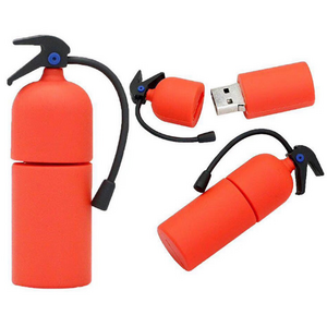 Classic Fire Extinguisher Shaped PVC USB Flash Drive 2G 4G 8G 16G Capacities 64GB & 32GB Built-in Memory Promotional Gift