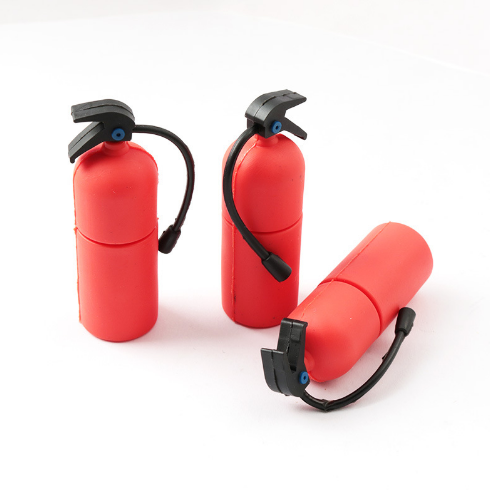 Classic Fire Extinguisher Shaped PVC USB Flash Drive 2G 4G 8G 16G Capacities 64GB & 32GB Built-in Memory Promotional Gift