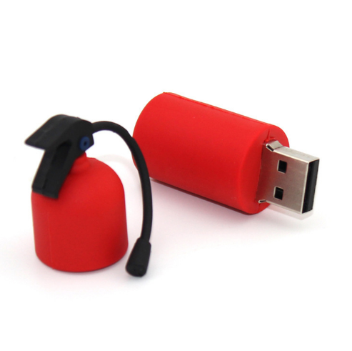 Classic Fire Extinguisher Shaped PVC USB Flash Drive 2G 4G 8G 16G Capacities 64GB & 32GB Built-in Memory Promotional Gift