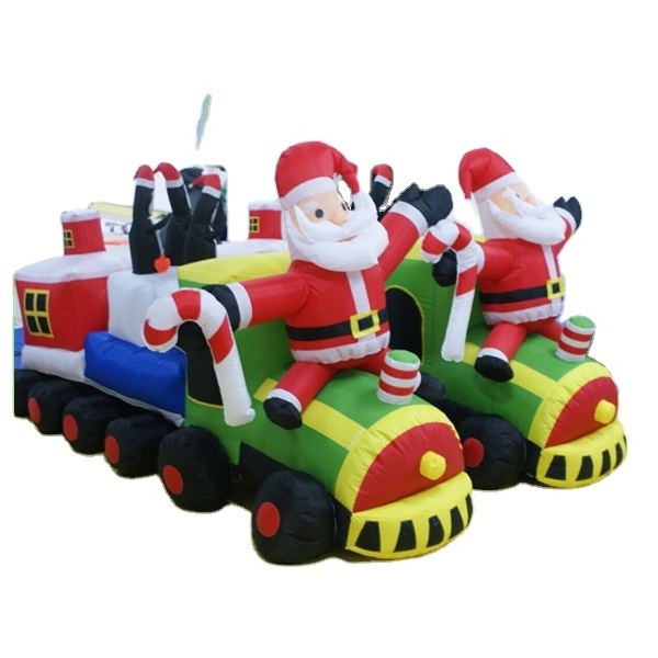 Hot sale Inflatable Custom Christmas Santa Train Model Balloons Decoration For Party