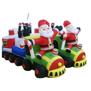 Hot sale Inflatable Custom Christmas Santa Train Model Balloons Decoration For Party