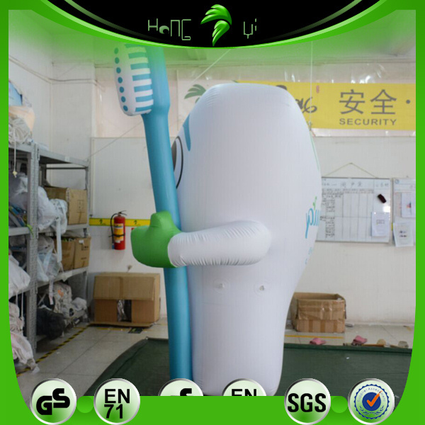 Promotion Inflatable Tooth Model Balloon Hongyi Customized Inflatable Tooth Model With Toothbrush For Events