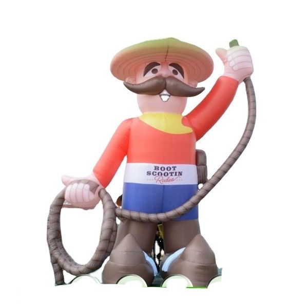 Advertising Hongyi Toy Giant Inflatable Cowboy Cartoon Model Balloons Custom Inflation Cartoon Character Mascot Shape Balloons