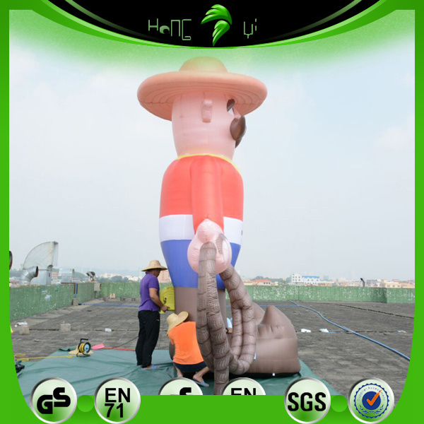 Advertising Hongyi Toy Giant Inflatable Cowboy Cartoon Model Balloons Custom Inflation Cartoon Character Mascot Shape Balloons