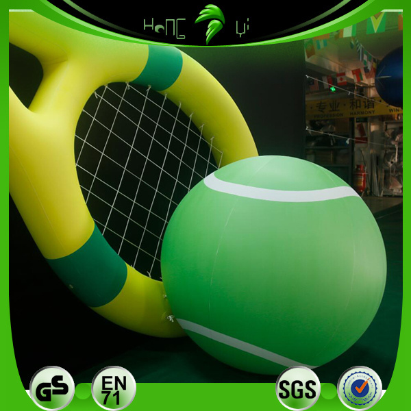 Giant Yellow Green Inflatable Tennis Racket For Advertising