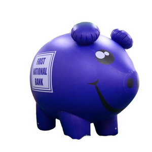 Outdoor Giant Inflatable Blue Pig Model Balloons Advertising Custom Inflation Blue Pig Shape Balloons For Promotion