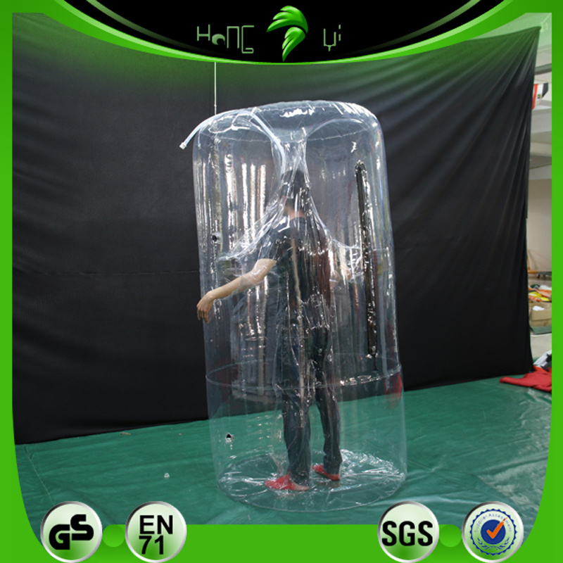 Hongyi Custom Inflatable Tube Suit  PVC Inflatable Costume Inflatable Transparent Tube