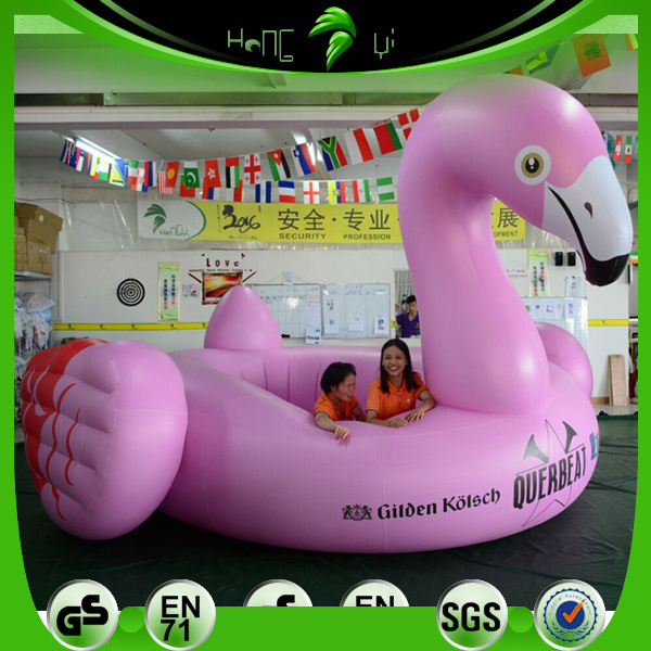 Hongyi Toy Giant Inflatable Animal Balloon Floating On The Water Custom Inflatable Flamingo Shape Balloon Swimming Pool Toy