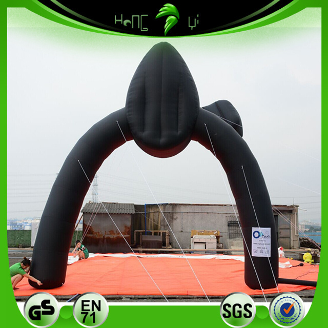 Outdoor Giant Advertising Inflatable Finish Line Black Arch Customized Inflatable Ghost Arch For Halloween Decoration