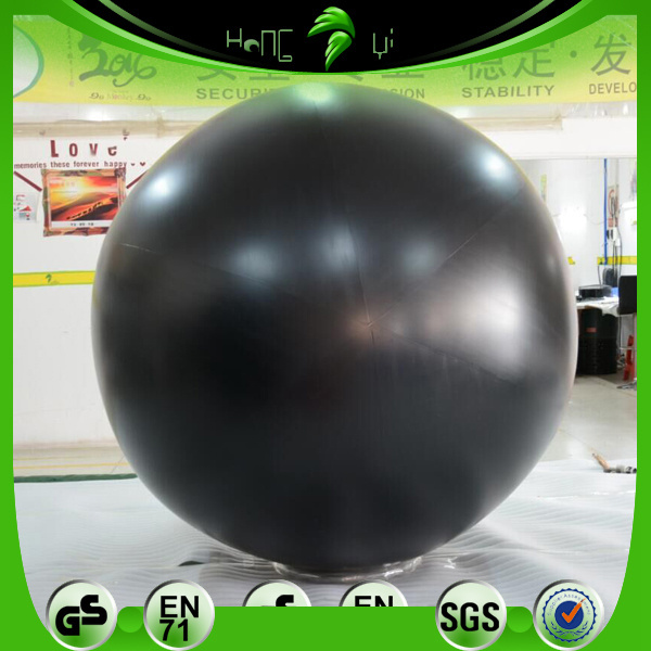 Hongyi Toy Hot Sales Giant Inflatable Helium Black Ball Advertising Hanging Inflatable PVC Black Sphere Balloon