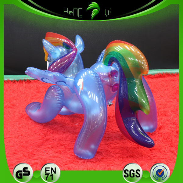 Hongyi Customized Inflatable Animal Pony Toy Inflatable Transparent Rainbow Dash Pony Model Balloon