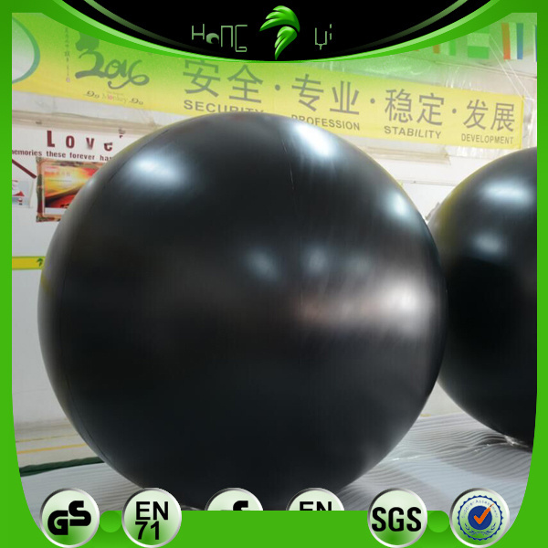 Hongyi Toy Hot Sales Giant Inflatable Helium Black Ball Advertising Hanging Inflatable PVC Black Sphere Balloon