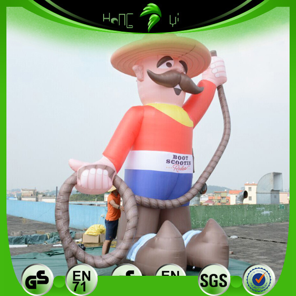 Advertising Hongyi Toy Giant Inflatable Cowboy Cartoon Model Balloons Custom Inflation Cartoon Character Mascot Shape Balloons