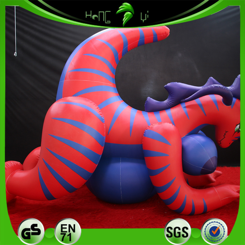 Hongyi Toy Custom Inflatable Bouncy Lying Dragon to Enjoy Inflatable Animal Cartoon PVC Toys