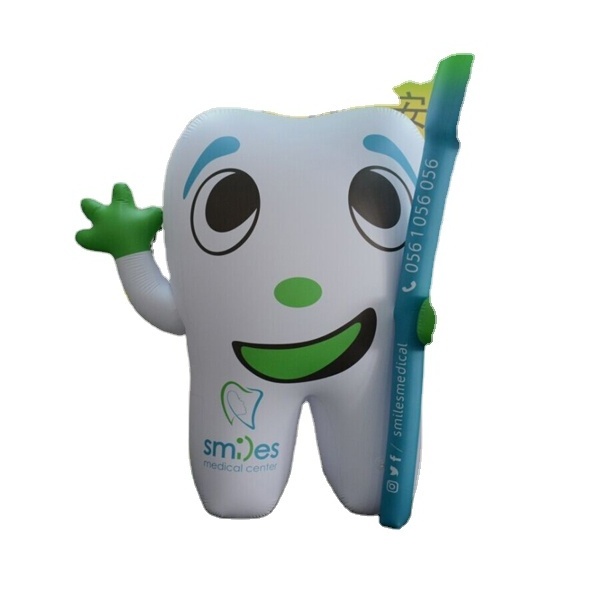 Promotion Inflatable Tooth Model Balloon Hongyi Customized Inflatable Tooth Model With Toothbrush For Events