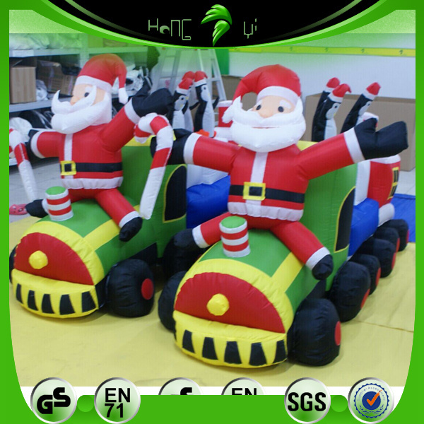 Hot sale Inflatable Custom Christmas Santa Train Model Balloons Decoration For Party