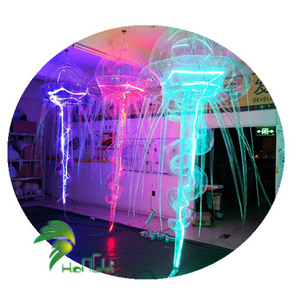 Hongyi Decoration LED Colorful Inflatable Jellyfish Customized Hanging Inflatable LED Lighting Clear Jellyfish Balloon