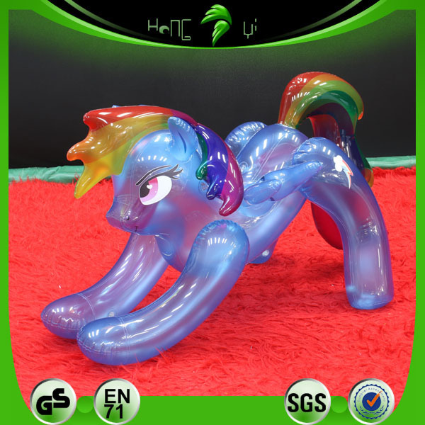 Hongyi Customized Inflatable Animal Pony Toy Inflatable Transparent Rainbow Dash Pony Model Balloon