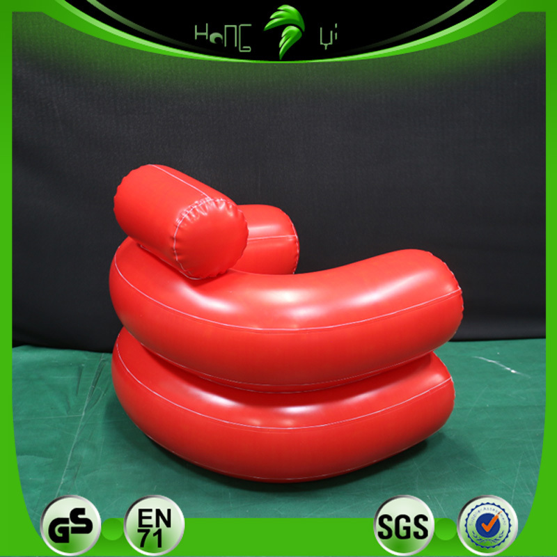 Comfy PVC Inflatable Red Couch Sofa Balloons Hongyi Toy Customized Color Inflatable Sofa Chair Balloons