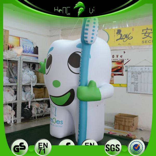 Promotion Inflatable Tooth Model Balloon Hongyi Customized Inflatable Tooth Model With Toothbrush For Events