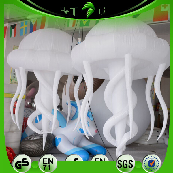 Hanging Inflatable LED Jellyfish Shape Balloons Custom Inflatable Lighting Jellyfish Animals Balloons For Decoration