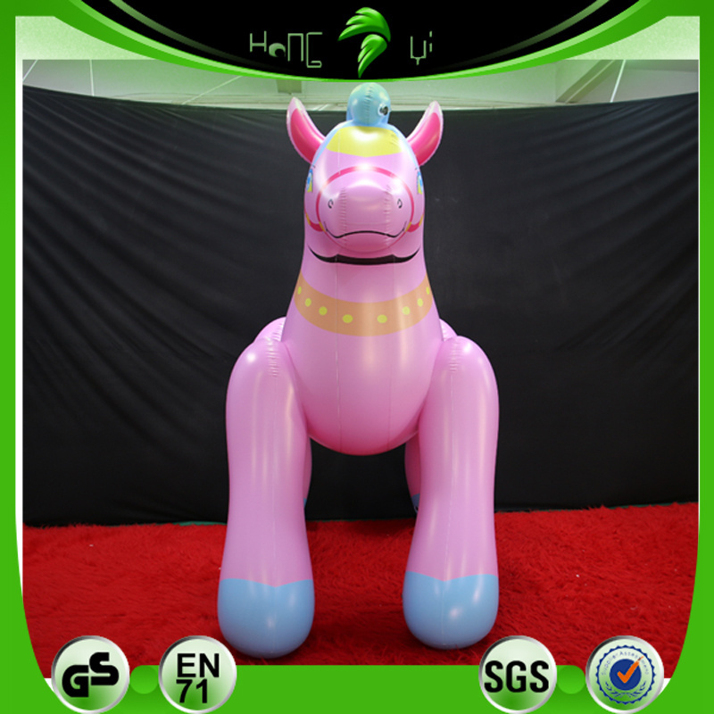 Hongyi Custom Inflation Pink Horse Animals Cartoons Inflatable Pony