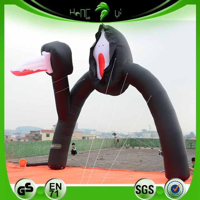 Outdoor Giant Advertising Inflatable Finish Line Black Arch Customized Inflatable Ghost Arch For Halloween Decoration