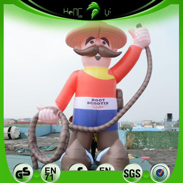 Advertising Hongyi Toy Giant Inflatable Cowboy Cartoon Model Balloons Custom Inflation Cartoon Character Mascot Shape Balloons