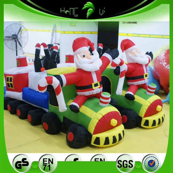 Hot sale Inflatable Custom Christmas Santa Train Model Balloons Decoration For Party