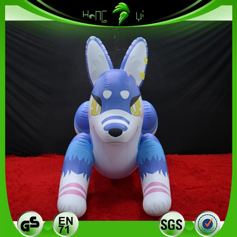 Custom Inflatable Riding Giant Blue Husky Animal Balloons Hongyi Toy Giant Inflation PVC Husky Toy